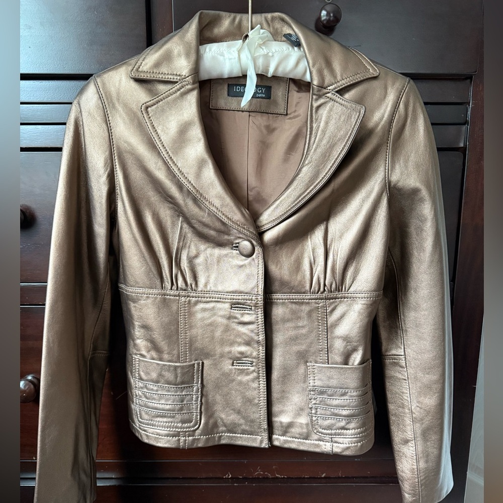 Ideology Gold Metallic Blazer with Tailored Fit